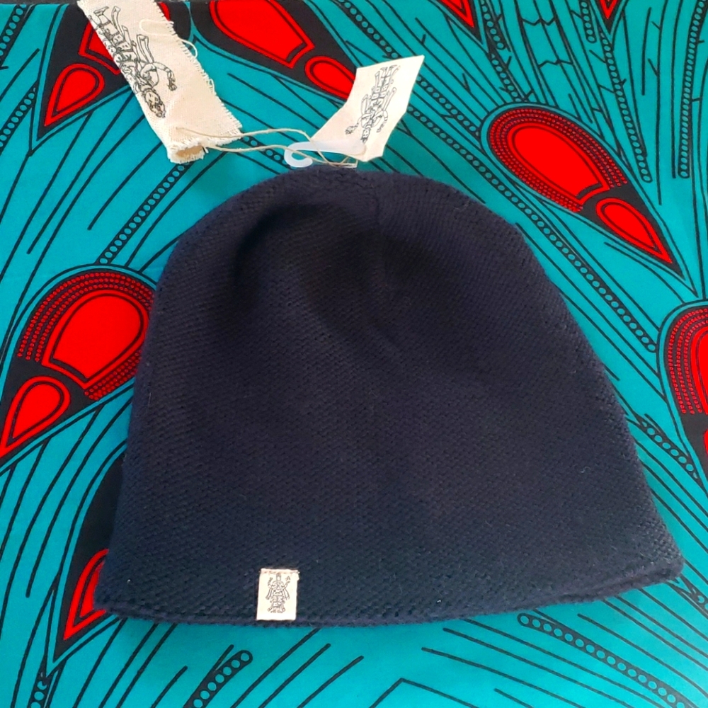 HM Nepalese "Johnny" Depp Slouch Navy Wool Beanie
